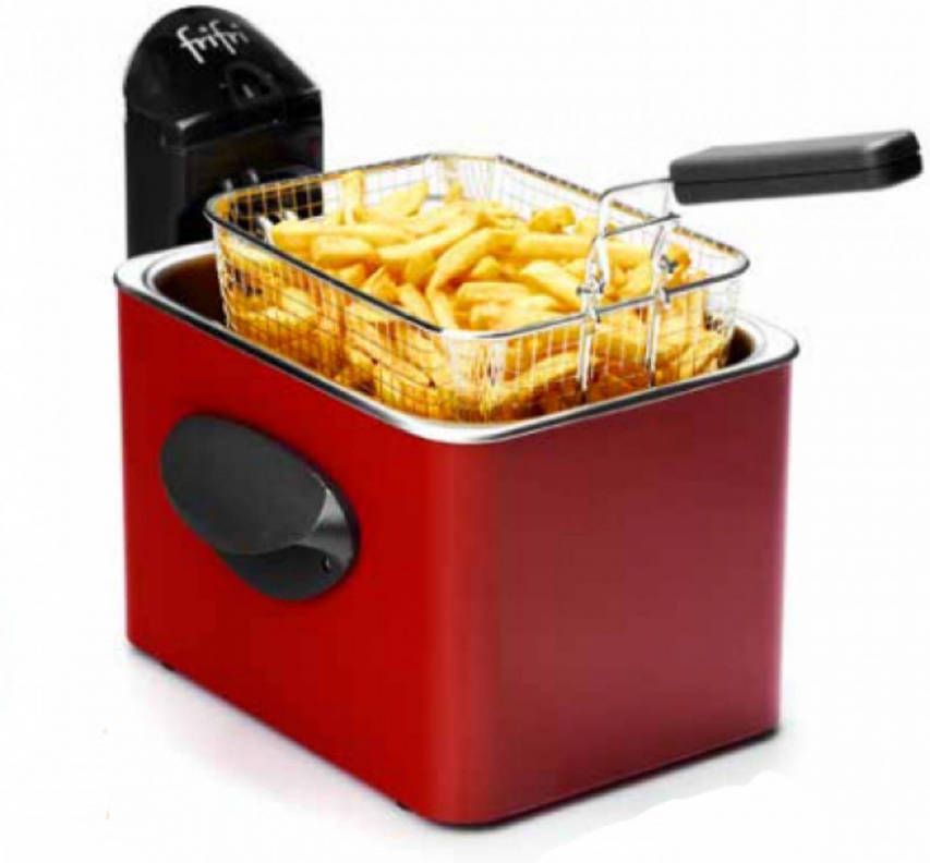 FriFri 1905r Enkel 3.5l 3200w Zwart, Rood