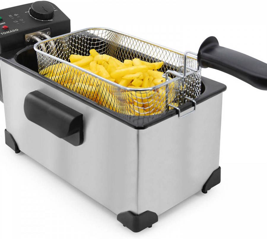 Tomado Tdf3001s Frituurpan 3 Liter Inhoud 2200 Watt Koude Zone Rvs