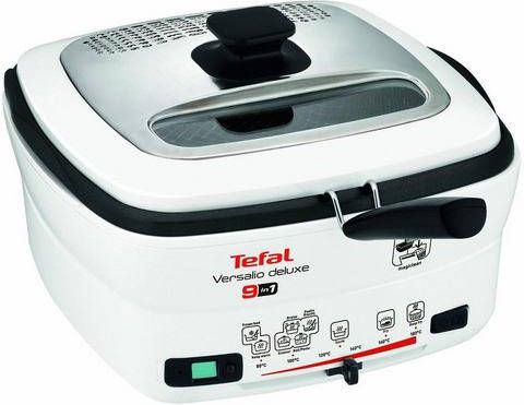 Tefal Friteuse FR4950 Versalio Deluxe 9 in 1 technologie, capaciteit 1, 3 kg, braden, frituren, sudderen, inclusief spatel, regelbare temperatuur, timer