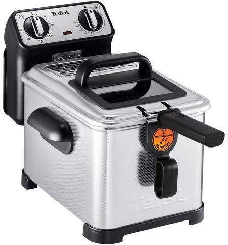 Tefal Friteuse FR5101 Filtra Pro Inox & Design 3, 0 liter inhoud, premium friteuse met olie, clean oil systeem, warmte isolerend, thermostaat, timer