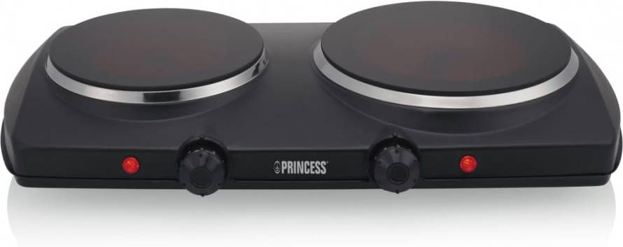 Princess 303021 Dubbele Keramische Kookplaat 16 En 19 Cm Diameter Met Twee Instelbare Thermostaten
