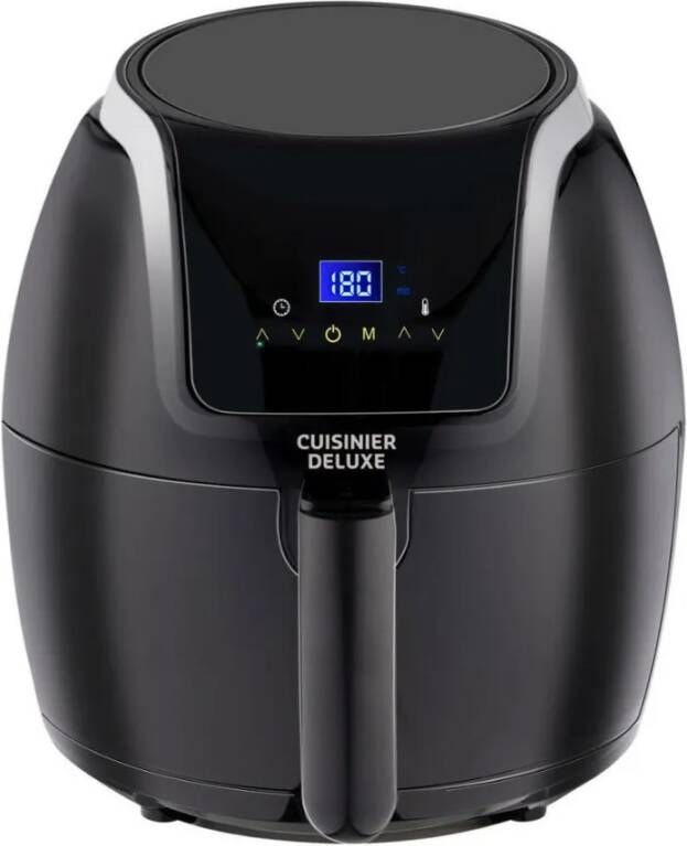 Cuisinier Deluxe Airfryer 5 Liter 230v Hetelucht Friteuse Heteluchtoven 7/8 Personen Zwart